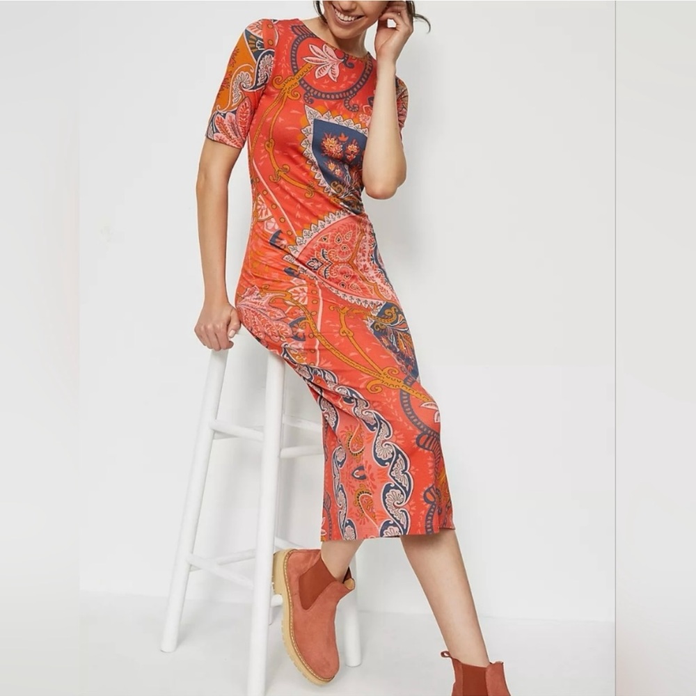 Farm Rio paisley bodycon midi dress